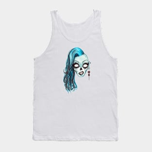 Halloween Zombie Blue Face Tank Top